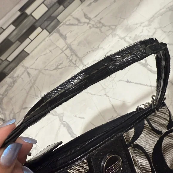 Coach Monochrome Signature Pouch with Strap Bag - Picture 4 of 4